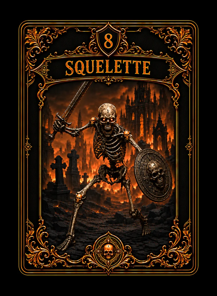 Le Squelette orange de la collection Maudit Halloween
