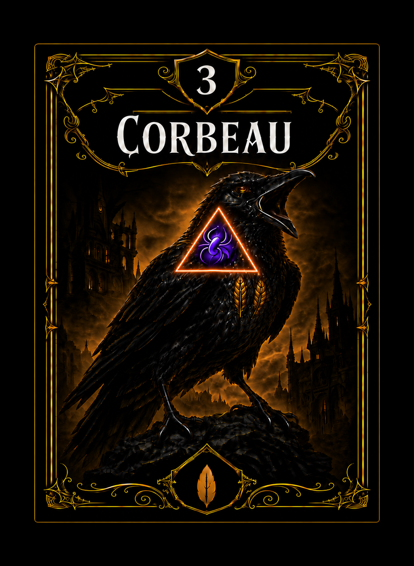 Corbeau orange et son motif d’attaque