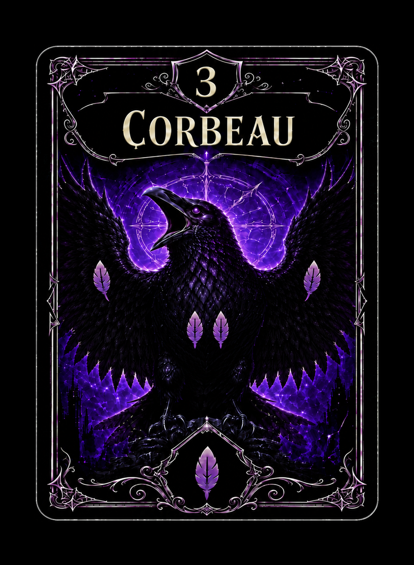 Carte de la famille Corbeau de Maudit Halloween